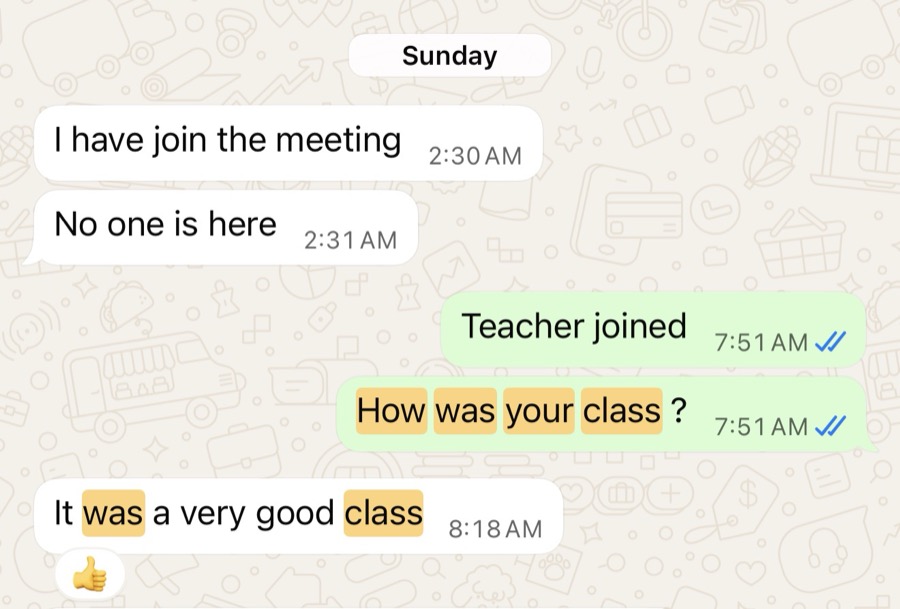 Verified WhatsApp feedback from a Tayseerul Quran student